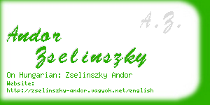 andor zselinszky business card